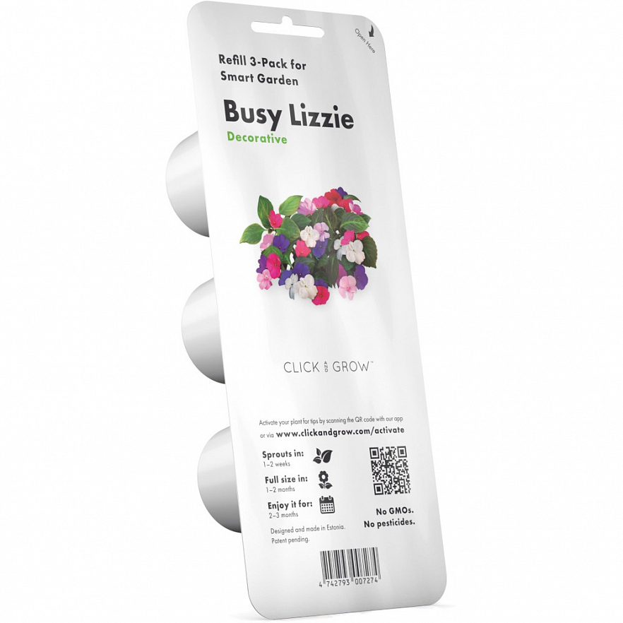 Набор картриджей для умного сада Click and Grow Refill 3-Pack Бальзамин (Busy Lizzie)