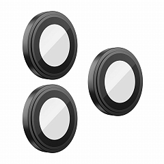 Защитное стекло Blueo Camera lens Armor metal для камеры iPhone 14 Pro/14 Pro Max Чёрное (3 шт+install)