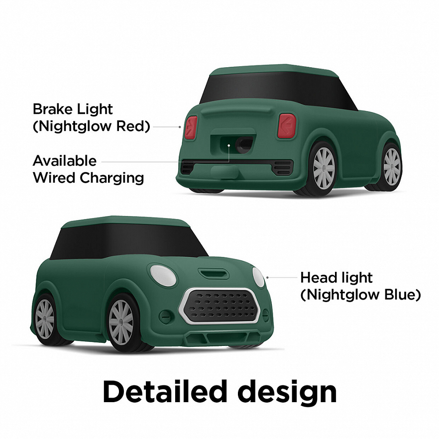 Чехол Elago Mini Car для AirPods зелёный