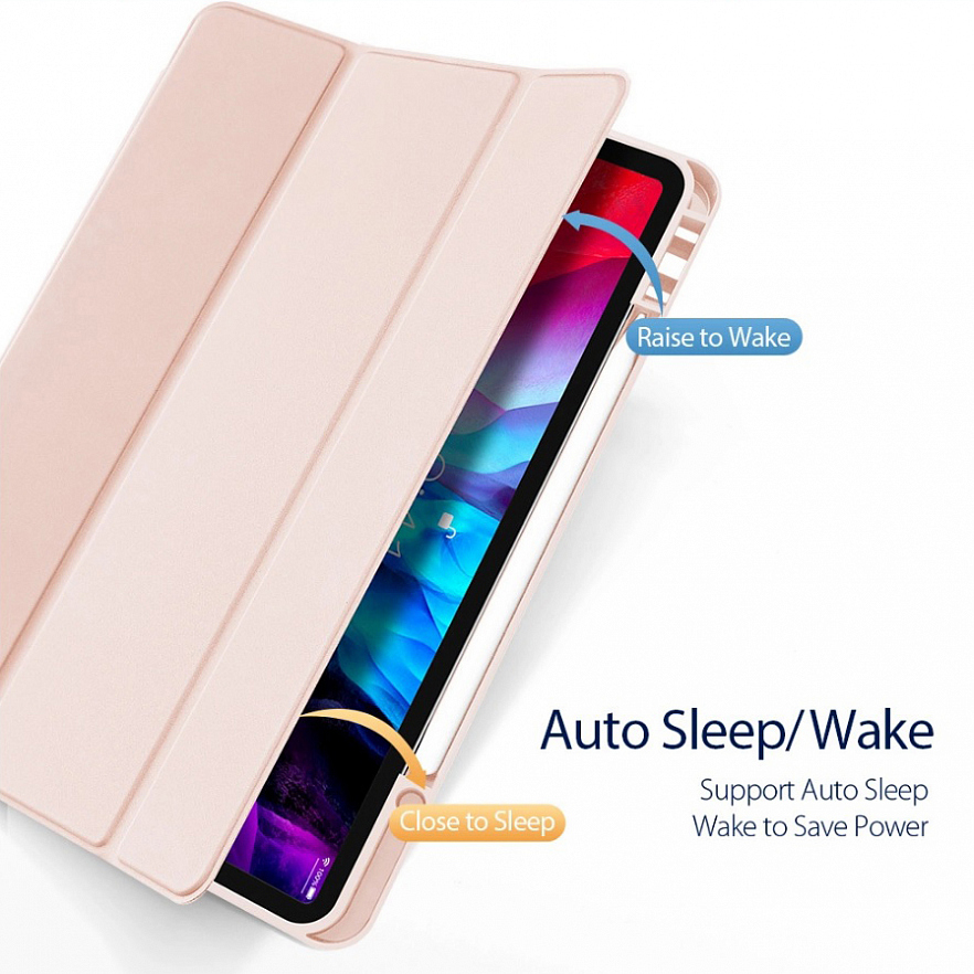Чехол Dux Ducis Osom Series (pen slot) для iPad Pro 12.9 (2020) розовый