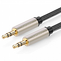 Кабель Ugreen AV125 3.5 mm to 3.5 mm Audio Cable Braided Cable (5 метров) чёрный (40783)
