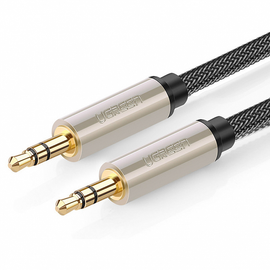 Кабель Ugreen AV125 3.5 mm to 3.5 mm Audio Cable Braided Cable (5 метров) чёрный (40783)