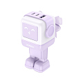Сетевая зарядка UGREEN CD361 (35291) Robot GaN 65W розовая в виде робота русская вилка