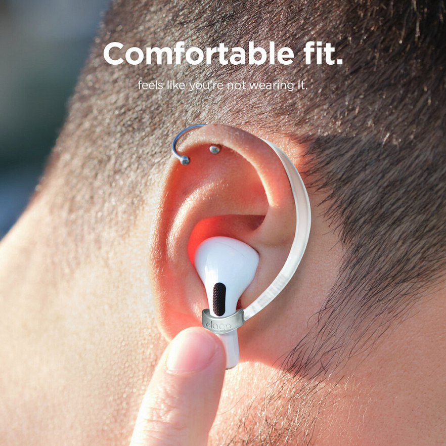 Крепления Elago EarHook для AirPods (все модели) прозрачные светящиеся в темноте (Nightglow Blue)