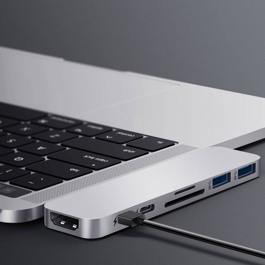 Хаб HyperDrive DUO 7-in-2 USB-C Hub для MacBook Pro/Air (USB-C) серый космос (HD28C-GRAY)