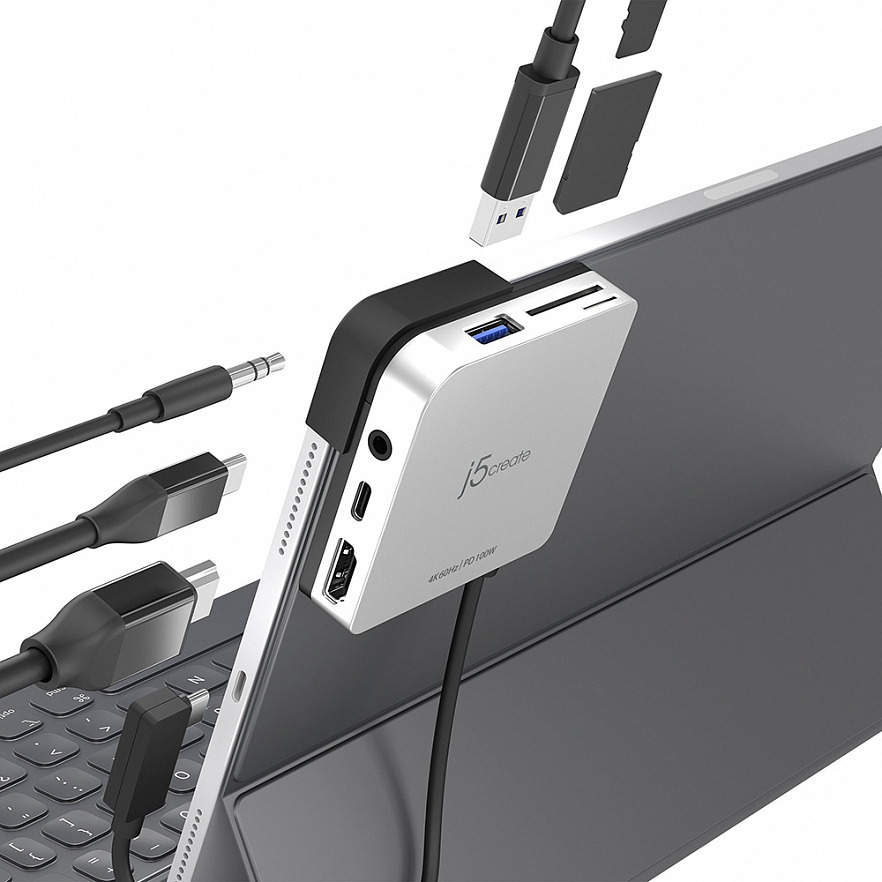 Мульти хаб для iPad Pro j5create USB-C to 4K60 Hz HDMI Travel Dock (JCD612)