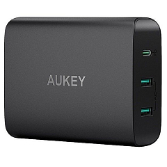 Сетевое зарядное устройство Aukey 2 USB / USB-C PD чёрное 72Вт