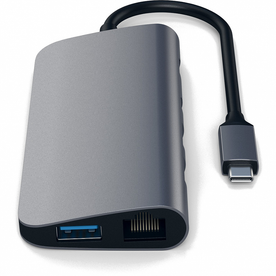 Мульти Хаб Satechi Aluminum Type-C Multimedia Adapter серый космос (ST-TCMM8PAM)