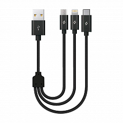 Кабель тройной TTEC Trio USB-A - (Lightning/Micro USB/USB-C) - 30 см