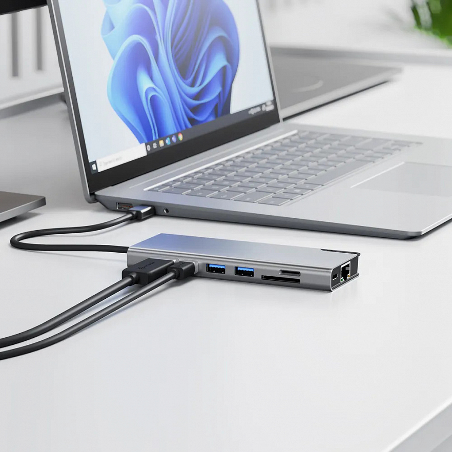Адаптер Alogic Ultra Series USB-C Dock plus Gen 2 PD 100W серый космос