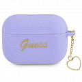 Чехол CG Mobile Guess Silicone Script Logo Heart Charm для AirPods Pro 2 (2022) фиолетовый