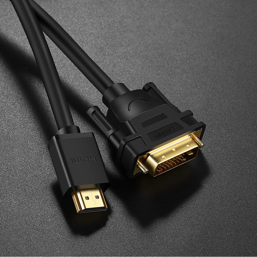 Кабель Ugreen HD106 HDMI — DVI (24+1 pin) (2 метра) чёрный (10135)