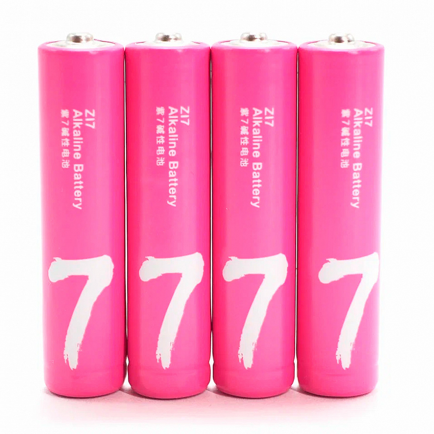 Комплект батареек алкалиновых ZMI Rainbow Zi7 тип AAA (уп. 4 шт) розовые (4xAA7 pink)