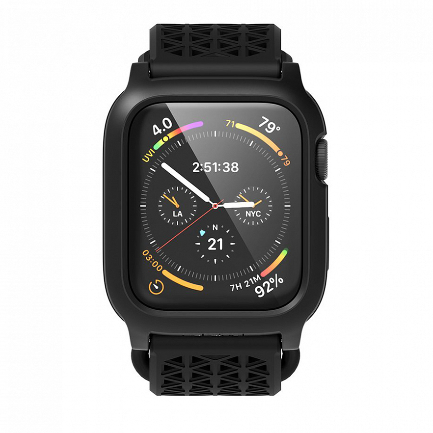 Чехол c ремешком Catalyst Impact Protection Case для Apple Watch S4 44mm чёрный