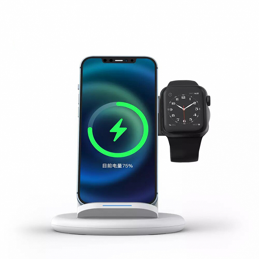 Беспроводное зарядное устройство WiWU Power Air 3 in 1 Desktop Wireless Charger белое