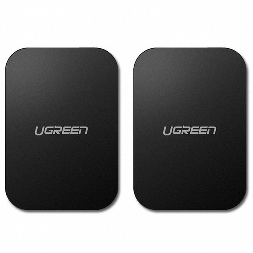 Металлическая пластина на телефон для магнитного держателя UGREEN LP123 Rectangular metal plate (2 шт) чёрная (50869)