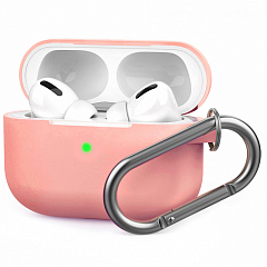Чехол Royal Edition Silicone Case с карабином для AirPods Pro папайя