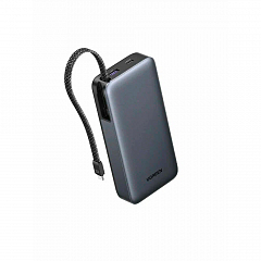 Внешний аккумулятор UGREEN PB536 (55988B) 45W - 20000mAh со встроенным кабелем USB-C серый космос