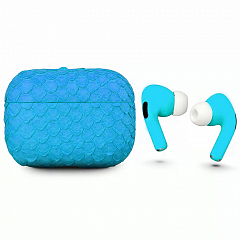 Беспроводные наушники Apple AirPods Pro Custom Edition питон голубые матовые