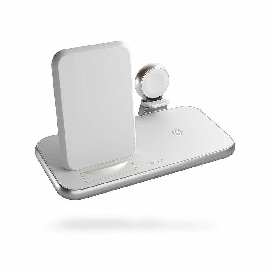 Беспроводное зарядное устройство ZENS Aluminium 4 in 1 Stand Wireless Charger белое (ZEDC15W/00)