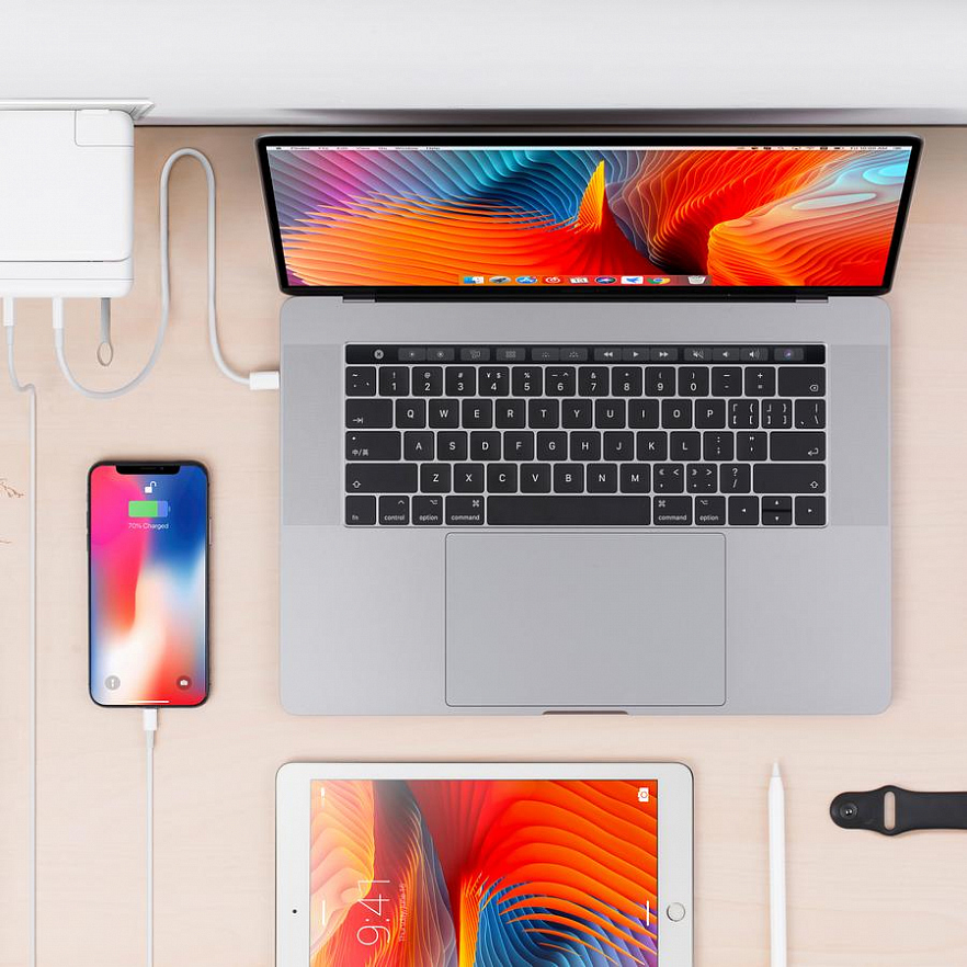 Зарядный адаптер HyperDrive USB-C Hub для Apple 87W USB-C Power Adapter белый (HDH06)