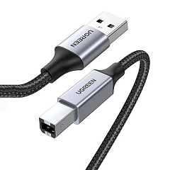 Кабель UGREEN US369 (80803) USB-A to USB-B 2.0 для принтера чёрный/серый космос