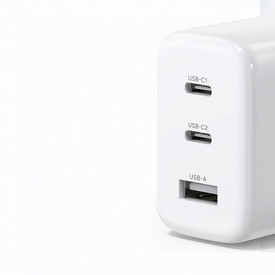 Сетевое зарядное устройство UGREEN CD275 2 x USB Type-C / USB 65W PD3.0, QC3.0 белое (90496)