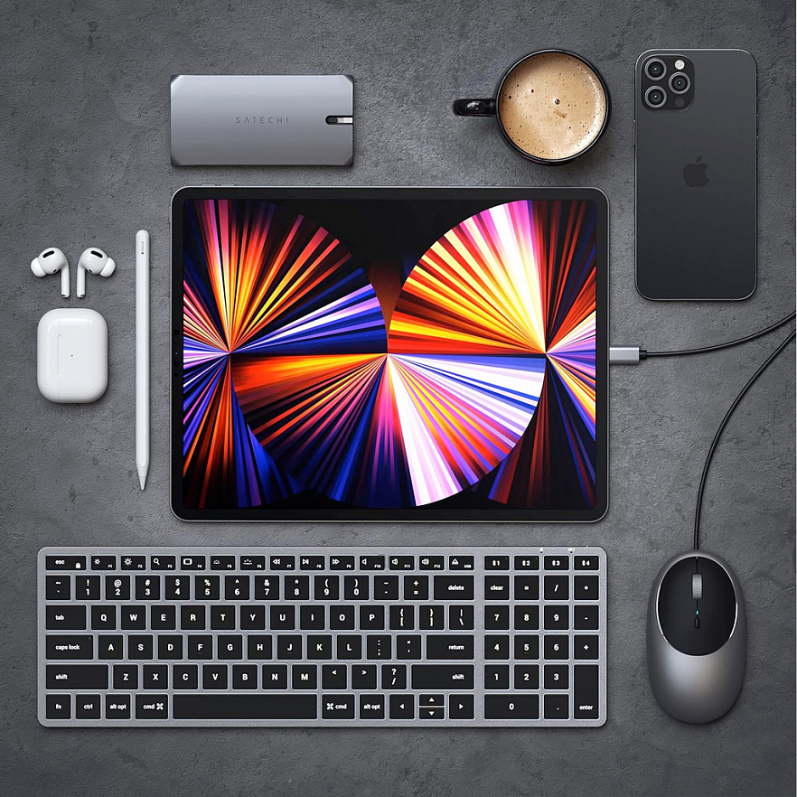 Клавиатура беспроводная Satechi Slim X2 Bluetooth - русская - серый космос