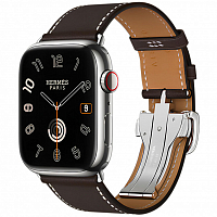 Умные часы Apple Watch Series 10 Hermes 46 мм, коричневый кожаный ремешок с раскладывающейся застежкой