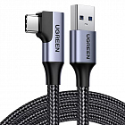 Кабель Ugreen US385 USB Type-C - USB Angled Cable (1 метр) чёрный (20299)