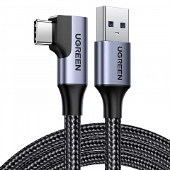 Кабель Ugreen US385 USB Type-C - USB Angled Cable (1 метр) чёрный (20299)