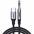 Кабель Ugreen AV143 USB-C to Audio Cable 3.5 mm (1 метр) серый (30633)