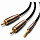 Кабель Ugreen AV170 3.5 mm to 2 x RCA Cable (2 метра) чёрный (80847) 
