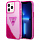 Чехол CG Mobile Guess Liquid Glitter Triangle Logo Translucent Hard для iPhone 14 Pro Max розовая фуксия