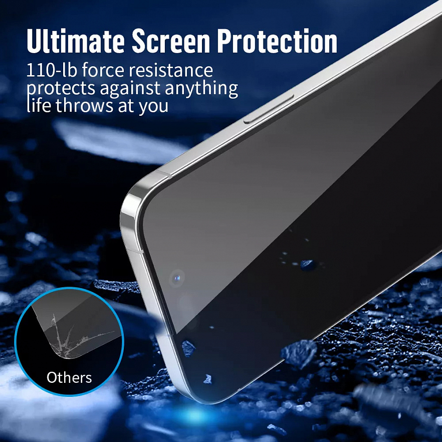 Защитное стекло BlueO Narrow border Anti-Static для iPhone 15 Pro Black (антистатик)