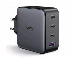 Сетевая зарядка UGREEN CD226 (40747) 1 порт USB-A +3порта USB-C 100W GaN Tech Fast, цвет серый космос