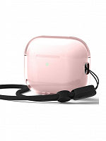 Чехол с карабином Elago Clear Strap для AirPods Pro 3 розовый