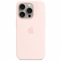 Чехол Apple MagSafe Silicone Case для iPhone 15 Pro светло-розовый (Light Pink)