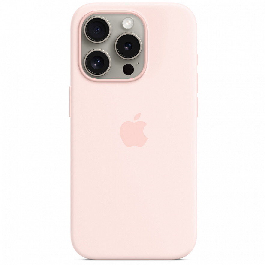 Чехол Apple MagSafe Silicone Case для iPhone 15 Pro светло-розовый (Light Pink)