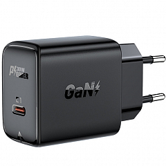 Сетевое зарядное устройство Acefast A21 GaN PD 30W 1 x USB-C чёрное (AF-A21-BK)