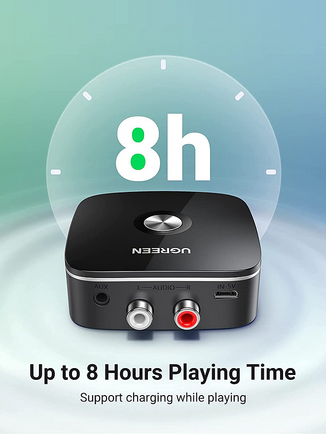 Bluetooth-ресивер UGREEN CM123 (30445) Wireless Bluetooth Audio Receiver 3,5 мм + 2RCA Adapter