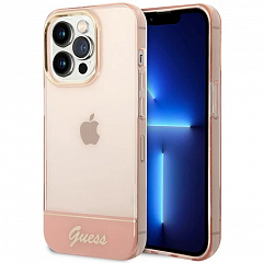 Чехол CG Mobile Guess Camera Outline Translucent для iPhone 14 Pro розовый
