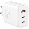 Сетевое зарядное устройство Baseus Cube Pro 3 Ports Fast Charger USB + 2 x USB-C 65W белое (P10152301213-00)