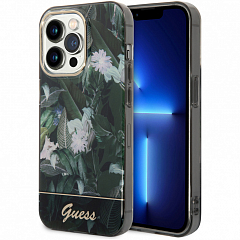 Чехол CG Mobile Guess PC/TPU Jungle w Electroplated Camera Hard для iPhone 14 Pro зелёный