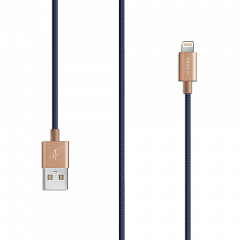 Кабель Le Cord Nylon Lightning MFI (1.2 метра) Masterpiece (Синий)