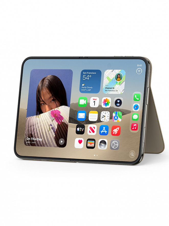 Чехол для iPhone Duo Folio с подставкой бежевый