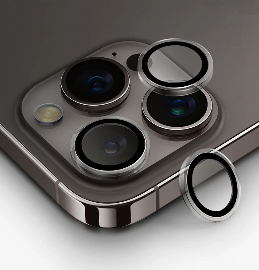 Защитное стекло на камеру Uniq OPTIX Camera Lens protector Aluminium для iPhone 15 Pro серое Grey