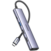 Мульти Хаб UGREEN CM478 (15495) USB-C To HDMI+1xUSB3.0 A+2xUSB2.0 A+PD Power Converter серый