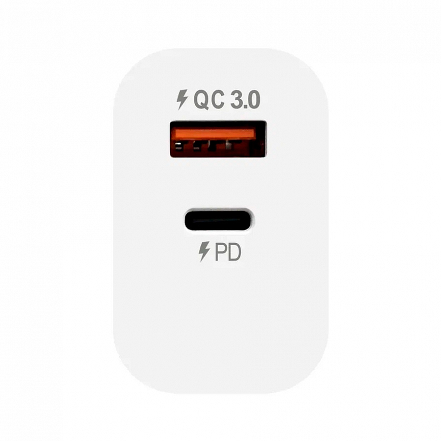 Сетевое зарядное устройство Avalonica GaN Type-C + USB-A 65 Вт белое (AVA-WCH-009)