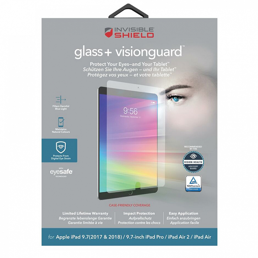 Защитное стекло ZAGG Invisible Shield Vision Guard Tempered Glass Screen Protector для iPad Air / iPad Air 2 / iPad Pro 9.7"